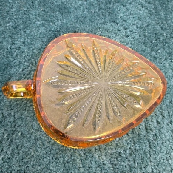 Vintage LE Smith Sun & Moon Golden Amber Candy Dish Rare Shape 8x5.5" Multi-Use - Picture 4 of 5